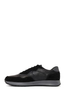 Erkek Siyah Bağcıklı Süet Deri Sneaker | Derimod
