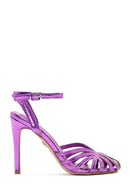 Women's Purple Ankle Strap Thin Heel Sandals | Derimod