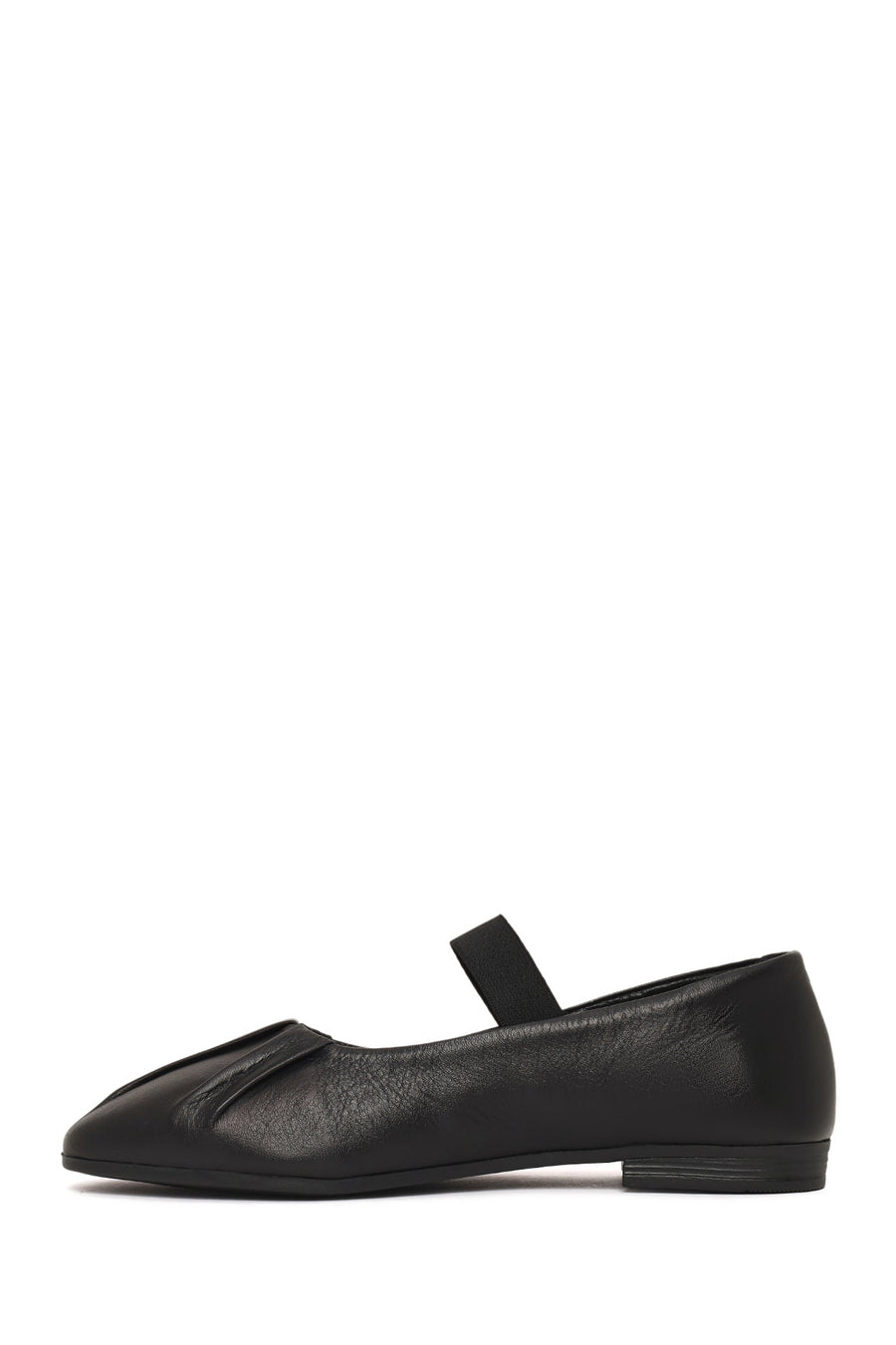 Women's Black Banded Leather Ballerinas