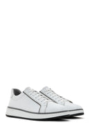 Men's White Lace-up Leather Sneaker | Derimod