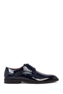 Men's Navy Blue Lace-up Patent Leather Classic Shoes | Derimod