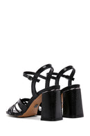 Women's Black Ankle Strap Thick Heeled Sandals | Derimod