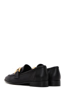 Women's Black Leather Buckle Loafer | Derimod