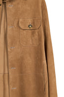 Osimhen Male Beige Suede Leather Shirt Jacket | Derimod