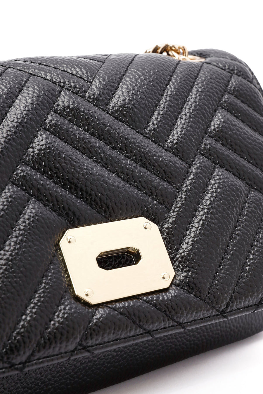 Women's Black Long Chain Strap Quilted Shoulder Bag