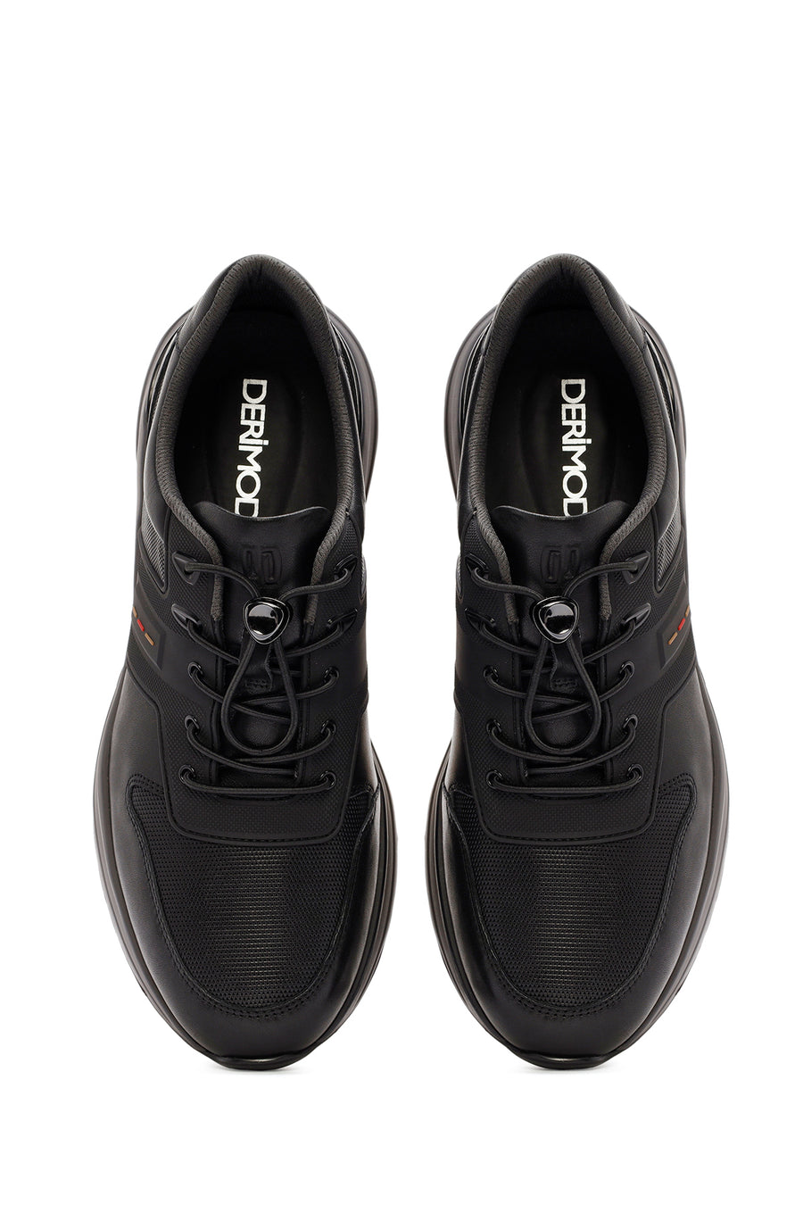 Men's Black Lace-up Leather Sneaker