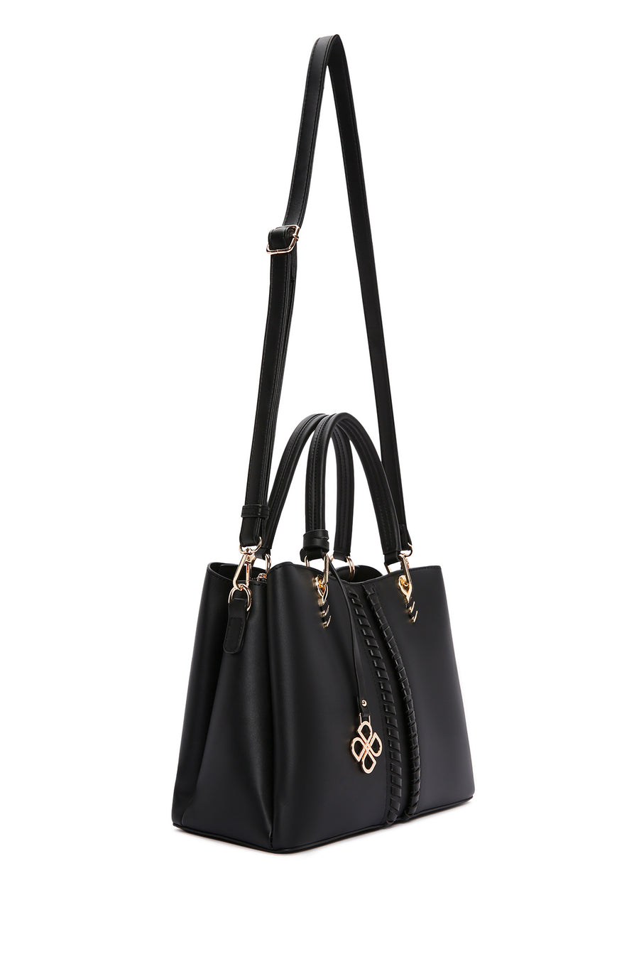Women's Black Long Strap Classic Handbag