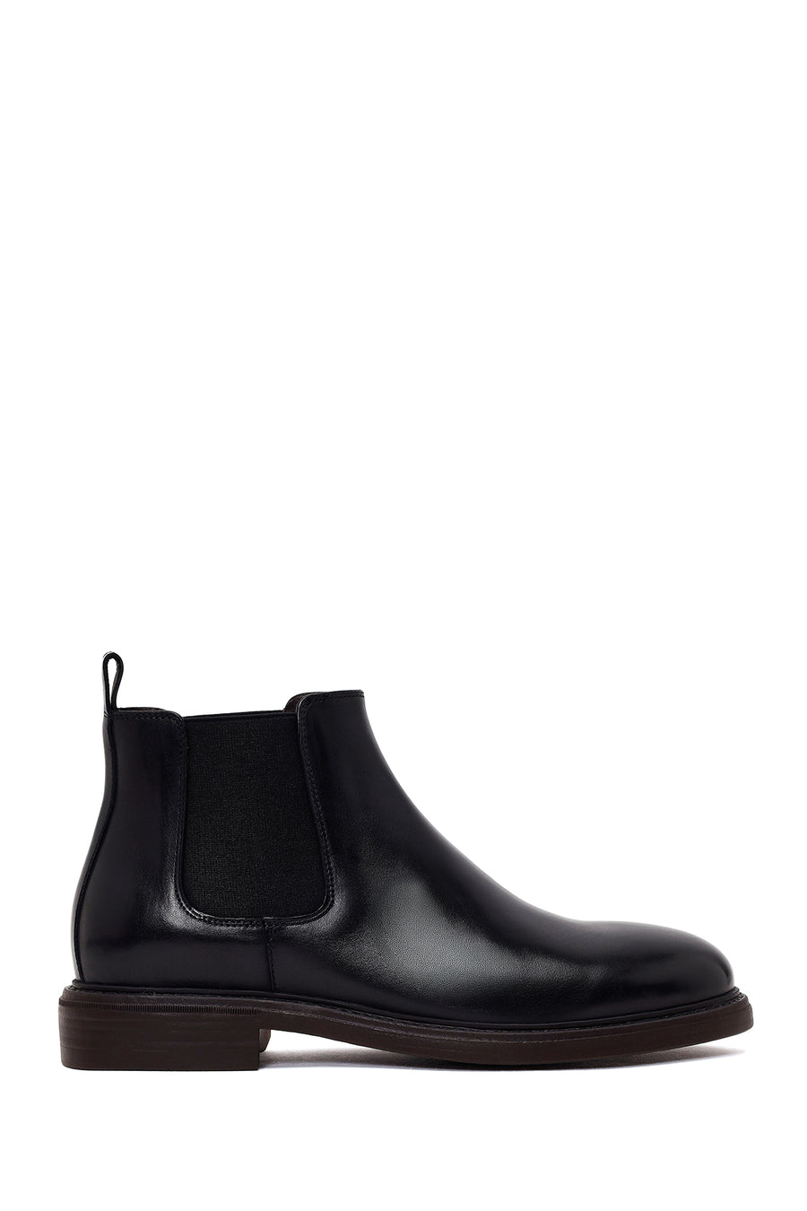 Male Black Leather Casual Chelsea Boots WM680027DV | Derimod