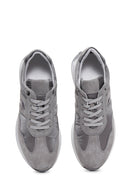 Men's Gray Suede Leather Detailed Sneaker | Derimod