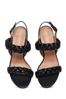 Women's Black Thick Heeled Sandals | Derimod