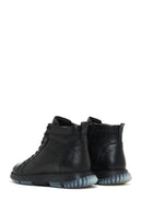 Men's Black Leather Zippered Casual Boots | Derimod