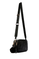 Women's Black Long Strap Quilted Crossbody Bag | Derimod