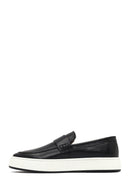 Male Black Thick-Soled Leather Loafer | Derimod