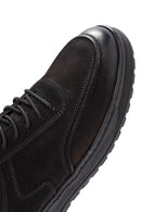 Men's Black Lace-Up Suede Leather Sneaker | Derimod