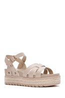 Women's Beige Ankle Strap Thick Soled Sandals | Derimod