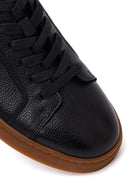 Male Black Lace-Up Leather Sneaker | Derimod