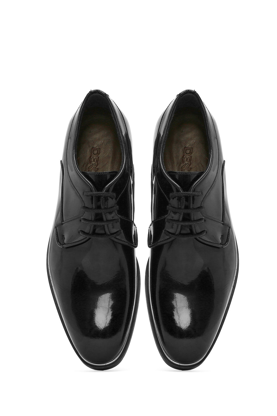 Men's Black Laced Patent Leather Classic Shoes