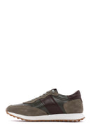 Men's Khaki Leather Suede Detailed Sneaker | Derimod