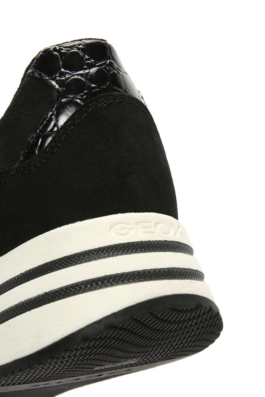 Geox Kadın Siyah Kency Kalın Tabanlı Bağcıklı Deri Sneaker