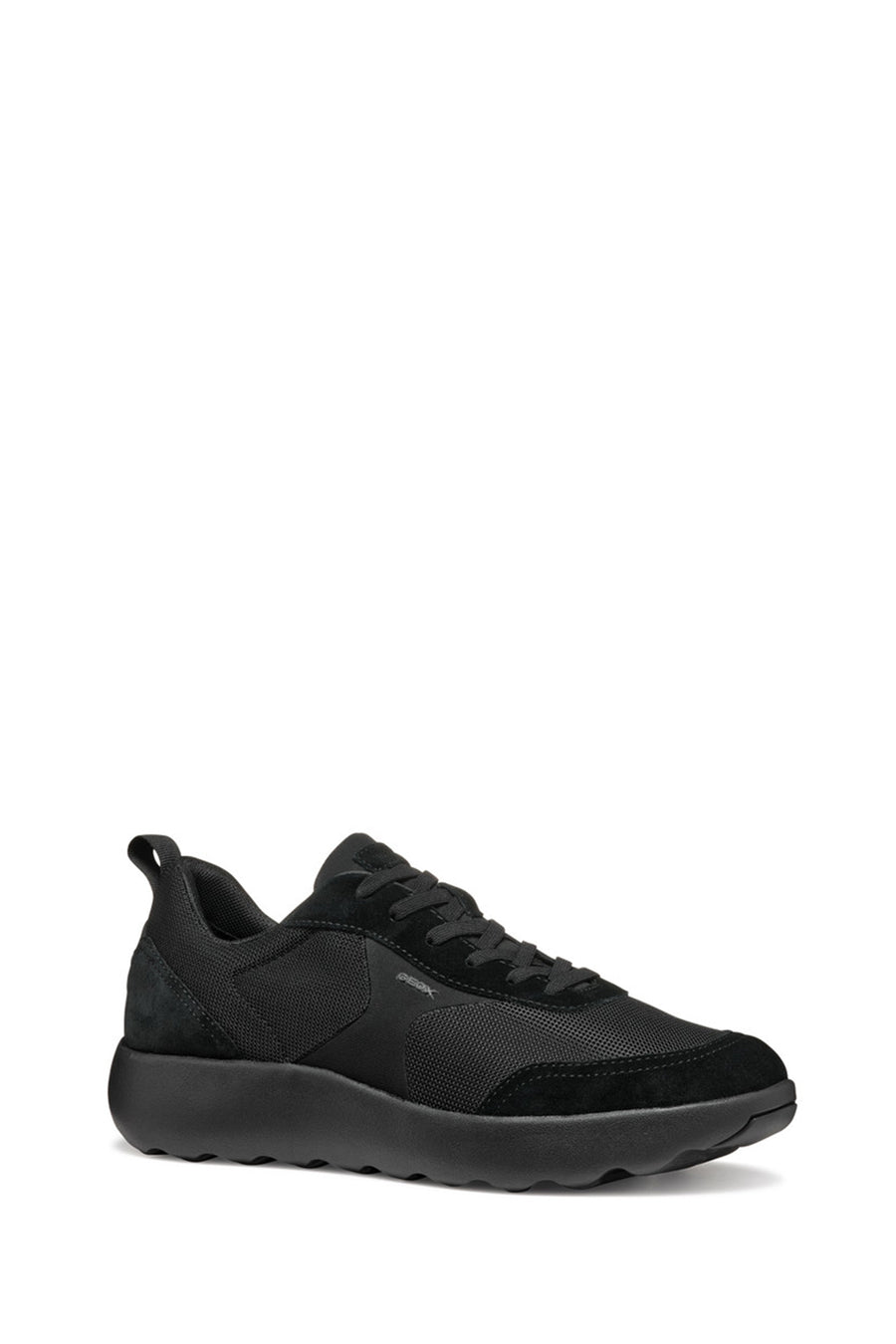 Geox Men's Black U Xtors D -Mesh + Suede Lace-Up Leather Sneakers