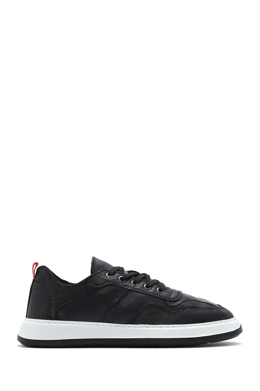 Men's Black Lace-up Leather Sneaker 25SFD707018 | Derimod
