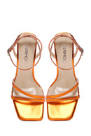 Women's Orange Ankle Strap Heel Sandals | Derimod