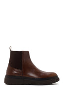 Men's Mink Thick Soled Leather Chelsea Boots | Derimod