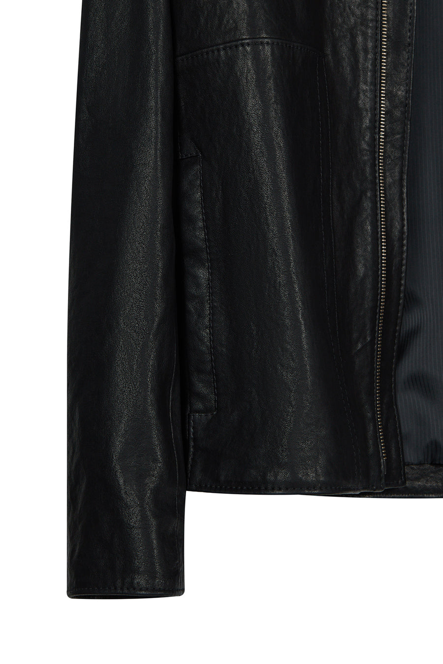Endrick Male Black Slim-Fit Leather Jacket