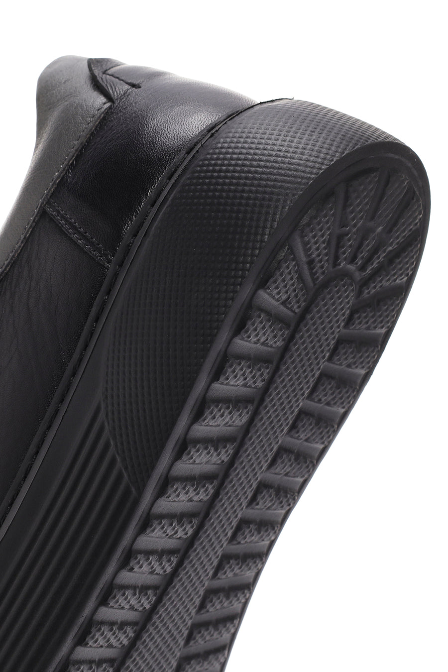 Men's Black Lace-up Leather Sneaker