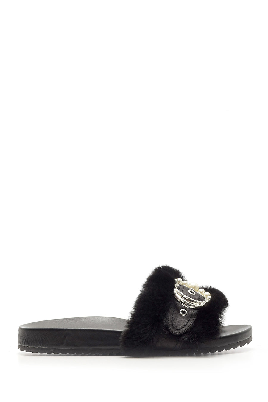 Women's Furry Pearl Slippers 19SFD2050PH | Derimod