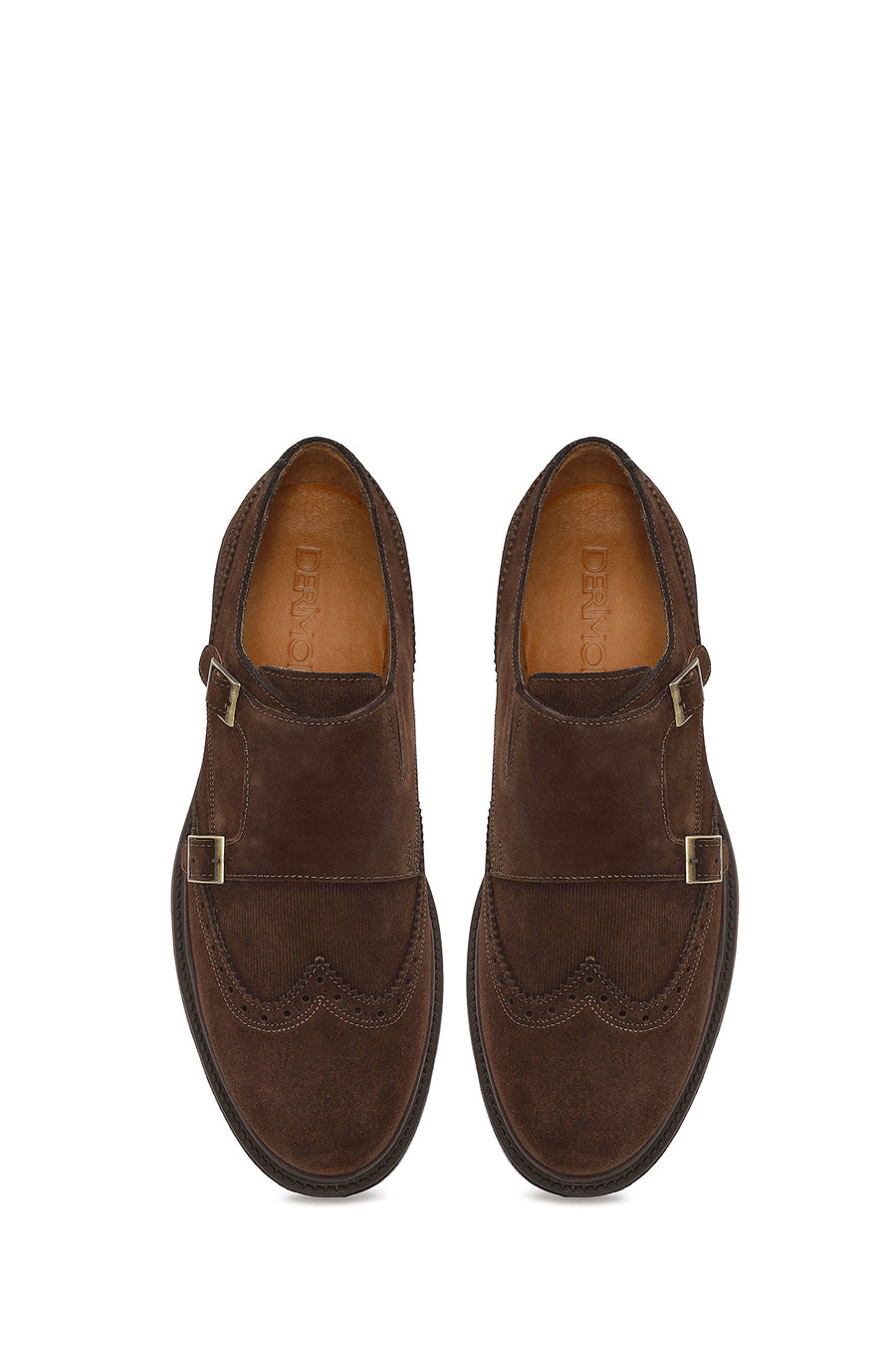 Male Brown Buckled Suede Casual Shoes
