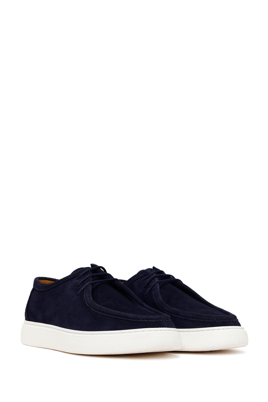 Male Navy Blue Lace-Up Thick-Soled Suede Casual Shoes
