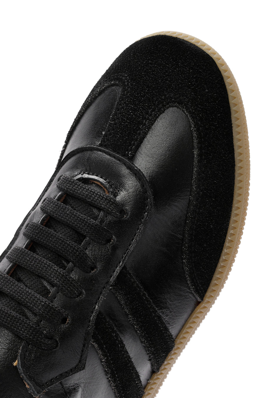 Kadın Siyah Bağcıklı Deri Sneaker