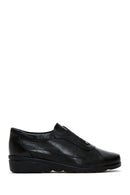 Women's Black Leather Casual Flat Shoes | Derimod