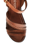 Women's Leather Braided Bodrum Sandals | Derimod