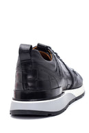 Erkek Deri Desenli Sneaker | Derimod