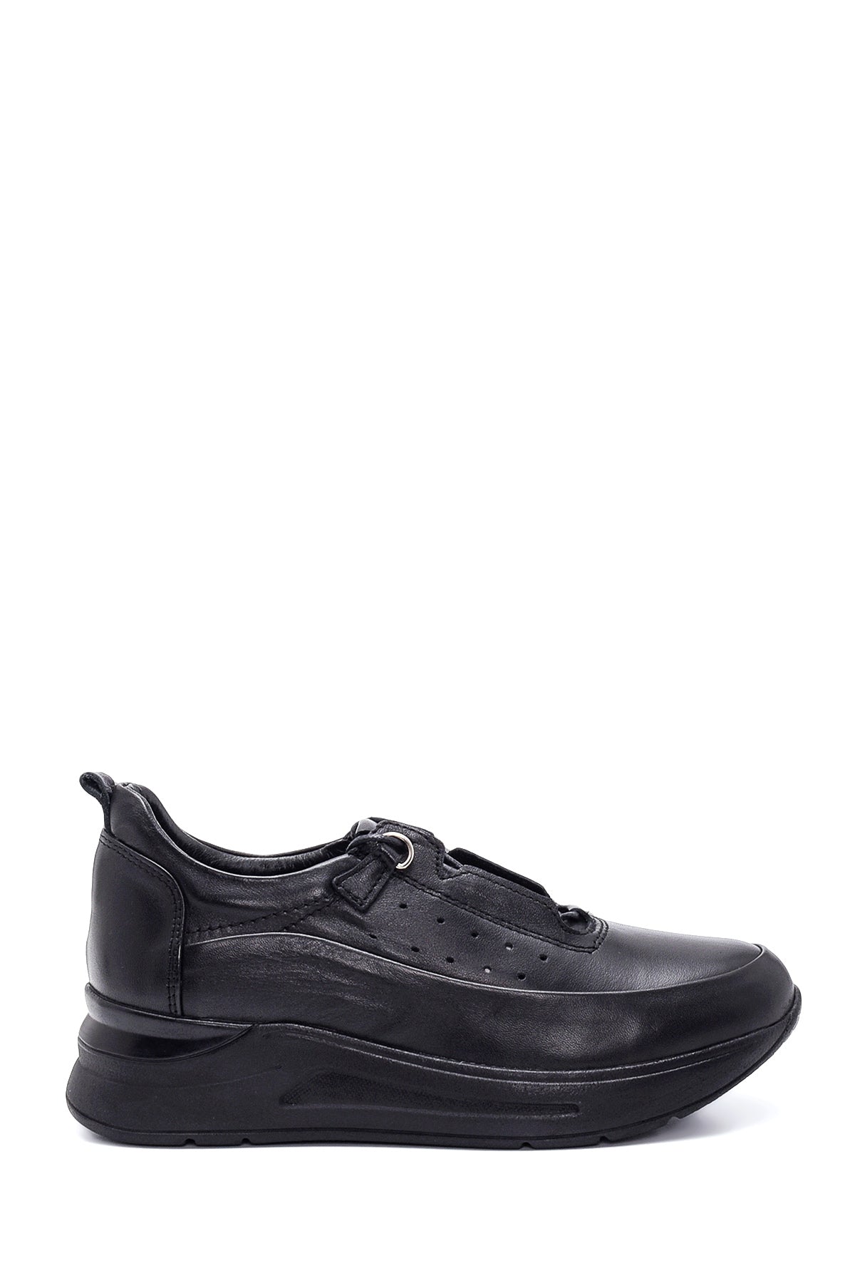 Women's Black Leather Thick Soled Shoes 22SFD422818 | Derimod