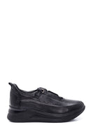 Women's Black Leather Thick Soled Shoes | Derimod