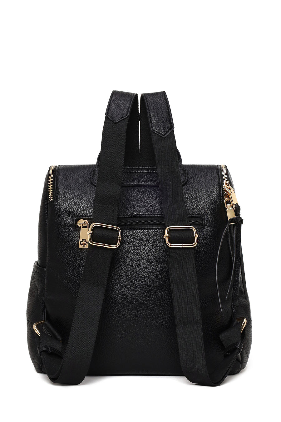 Woman Black Patterned Backpack