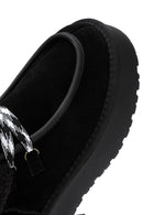 Women's Black Thick-Soled Fur Suede Leather Boots | Derimod