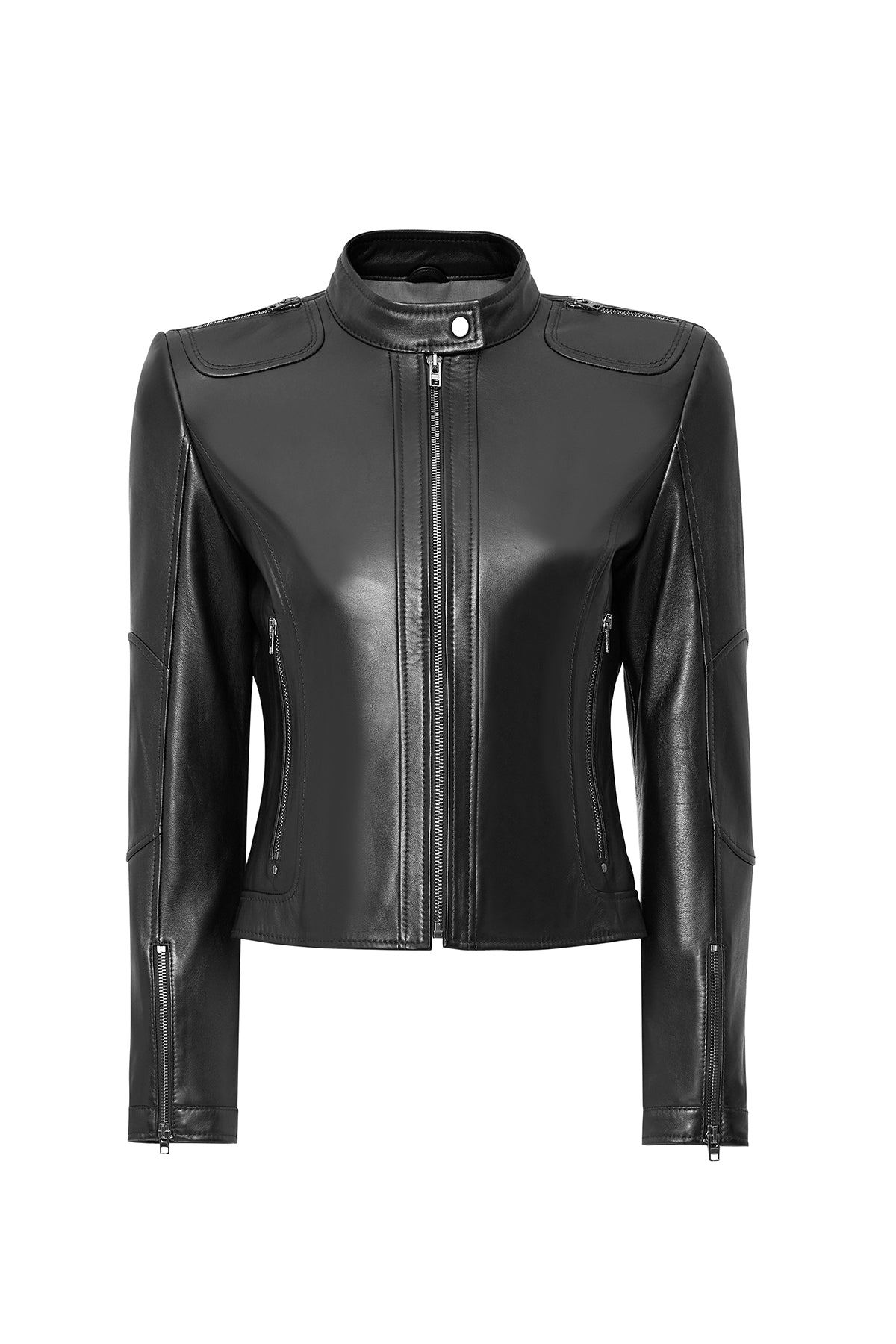 Glam Women's Black Short Leather Jacket 24WGM5194R3 | Derimod