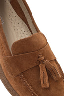 Women's Tan Suede Leather Comfort Loafer | Derimod