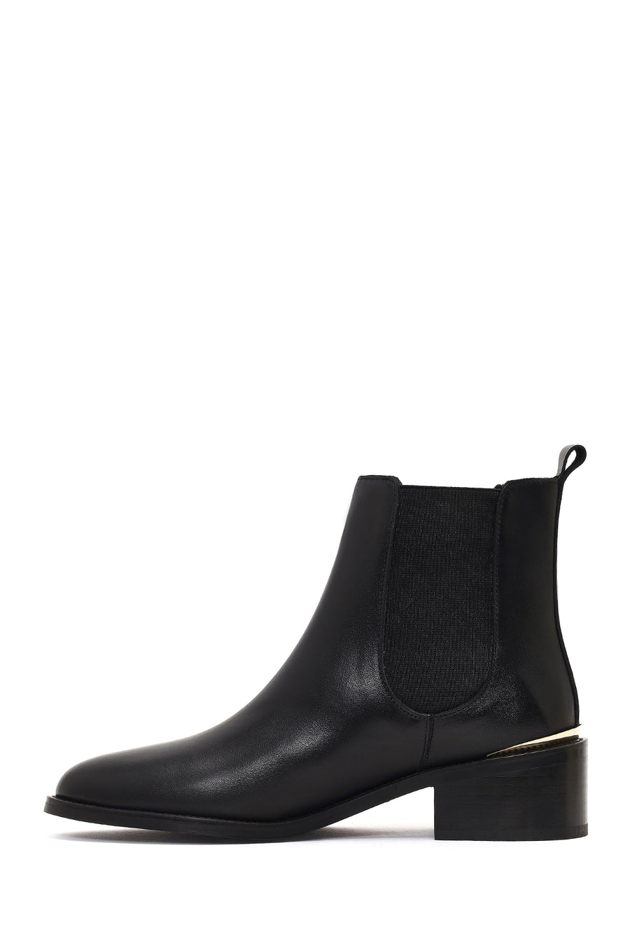 Woman Black Leather Chelsea Boots