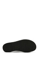 Women's Black Leather Slippers | Derimod