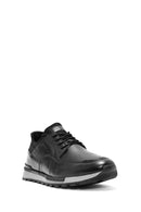 Men's Black Lace-Up Leather Casual Sneaker | Derimod