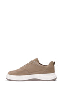 Men's Mink Lace-Up Nubuck Leather Sneaker | Derimod