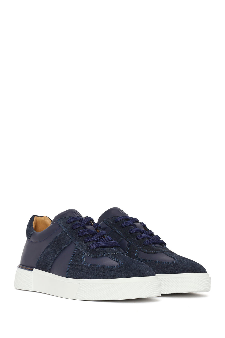 Men's Navy Blue Lace-Up Leather Sneaker