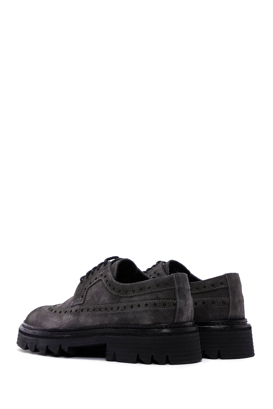 Men's Gray Suede Leather Casual Shoes
