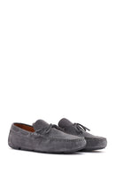 Men's Gray Suede Leather Loafer | Derimod