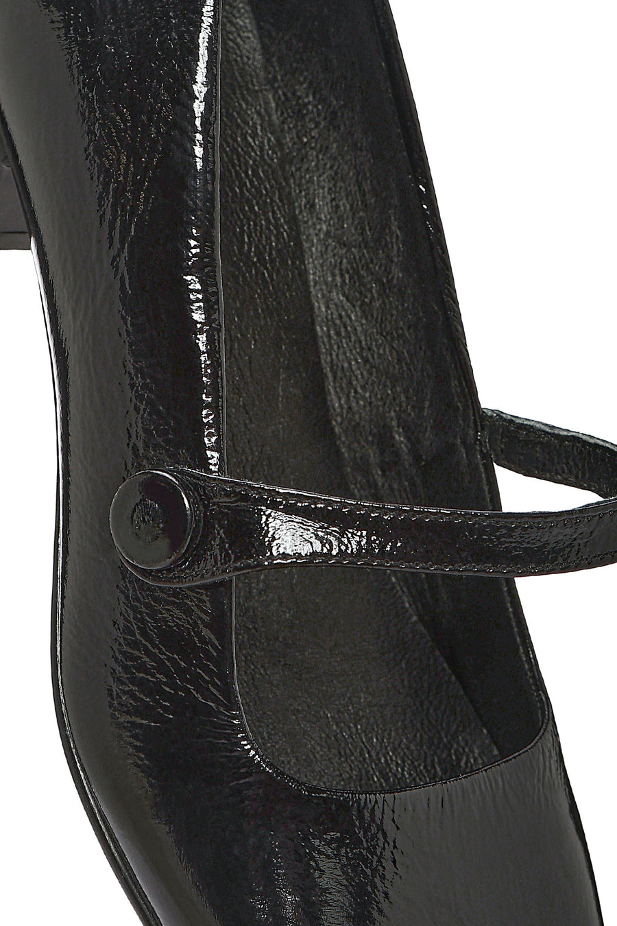 Women's Black Low Heel Patent Leather Ballerinas